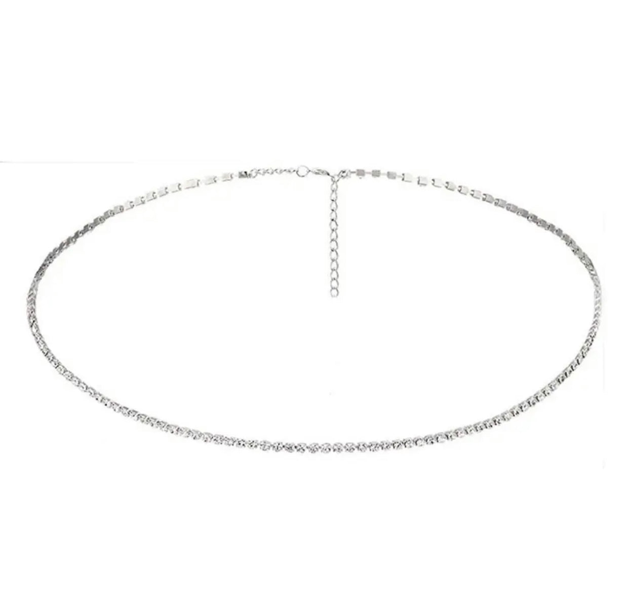 Silver Single Layer Crystal Waist Chain Sexy Diamond Belly Low Waist Chain