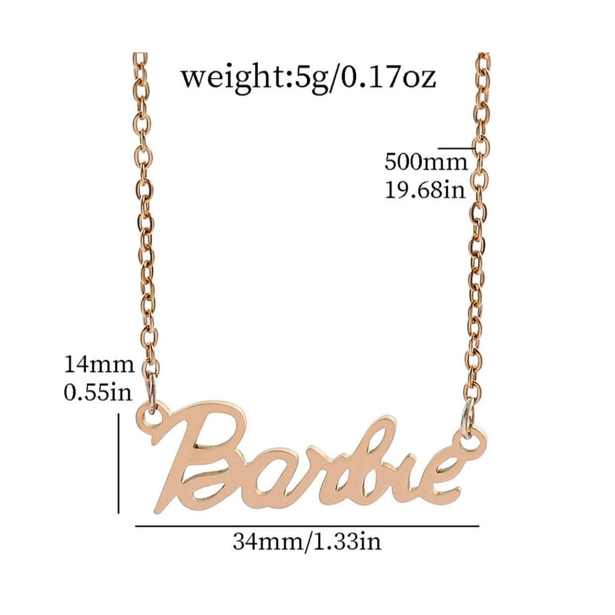 Barbie Logo Necklace Titanium Steel