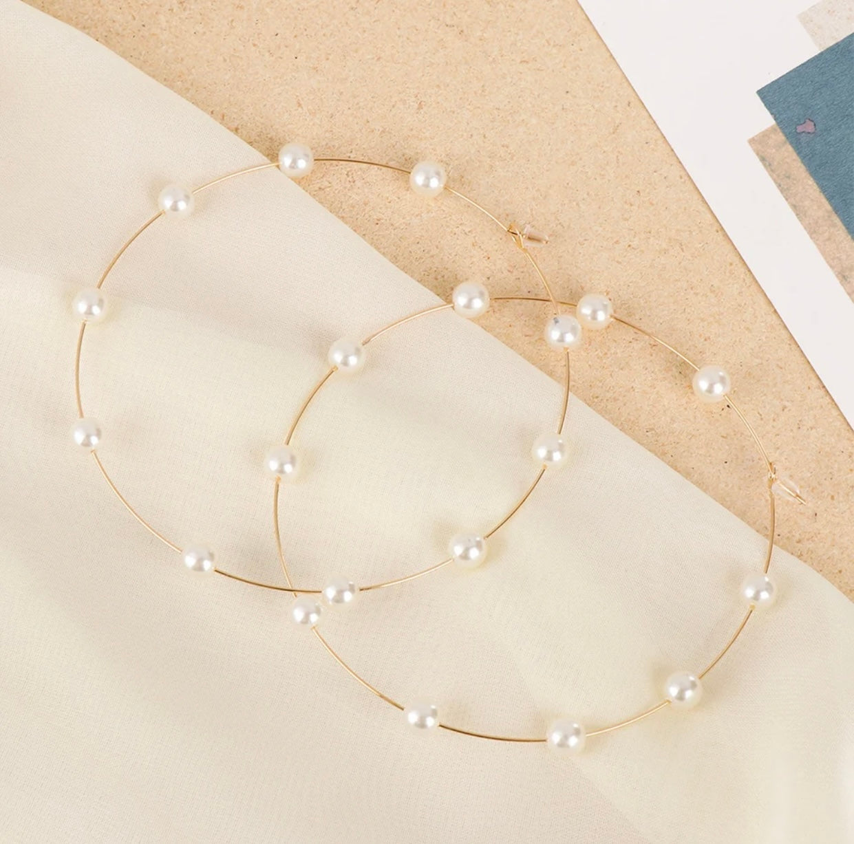Bianca Pearl Hoop Earrings