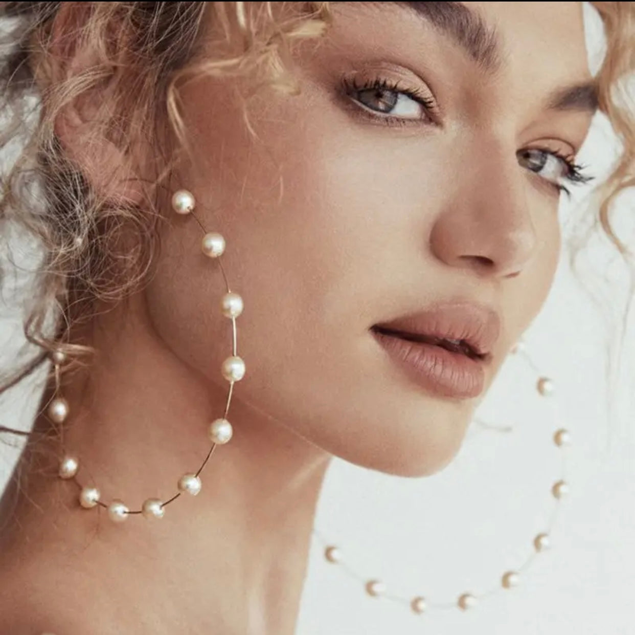 Bianca Pearl Hoop Earrings