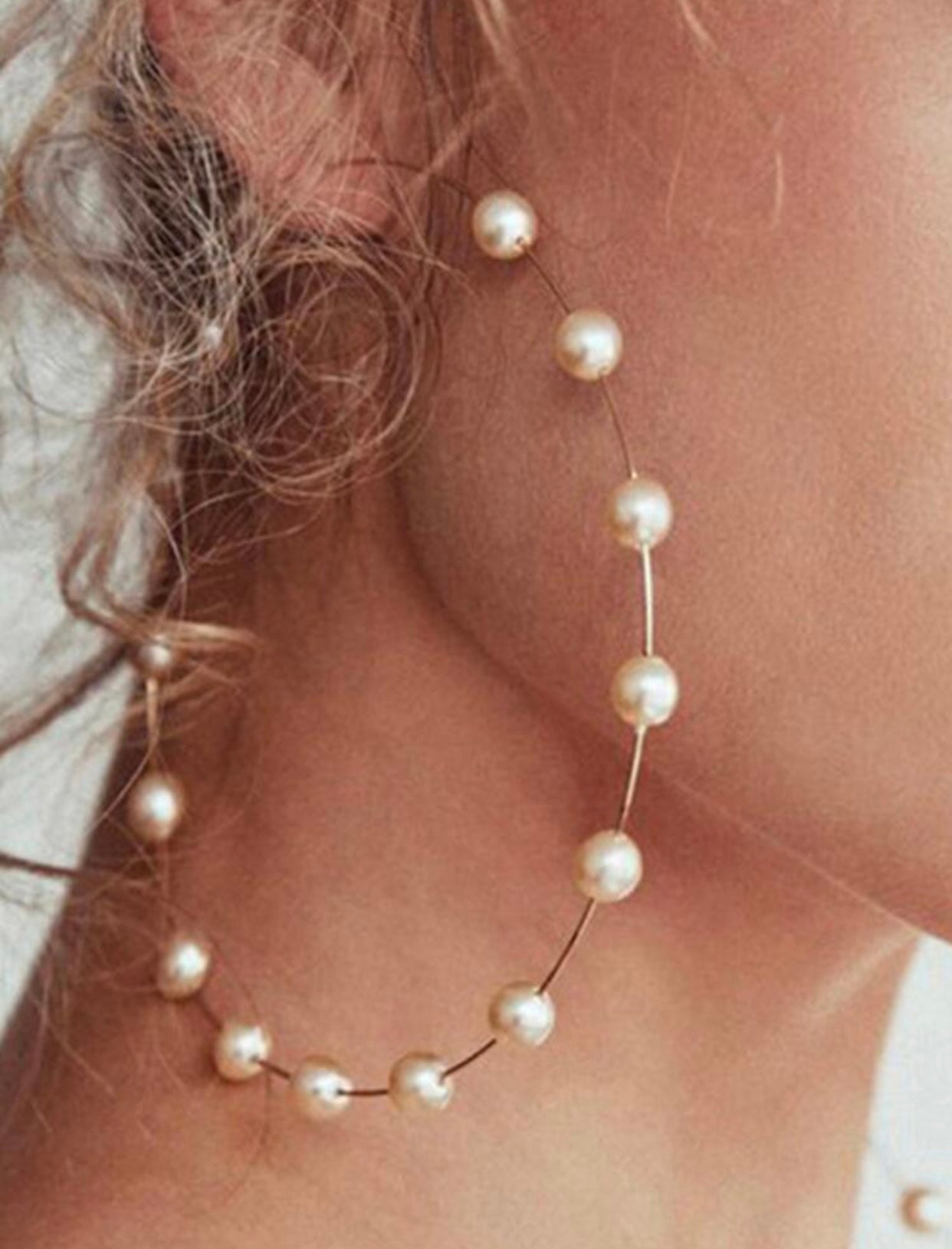 Bianca Pearl Hoop Earrings