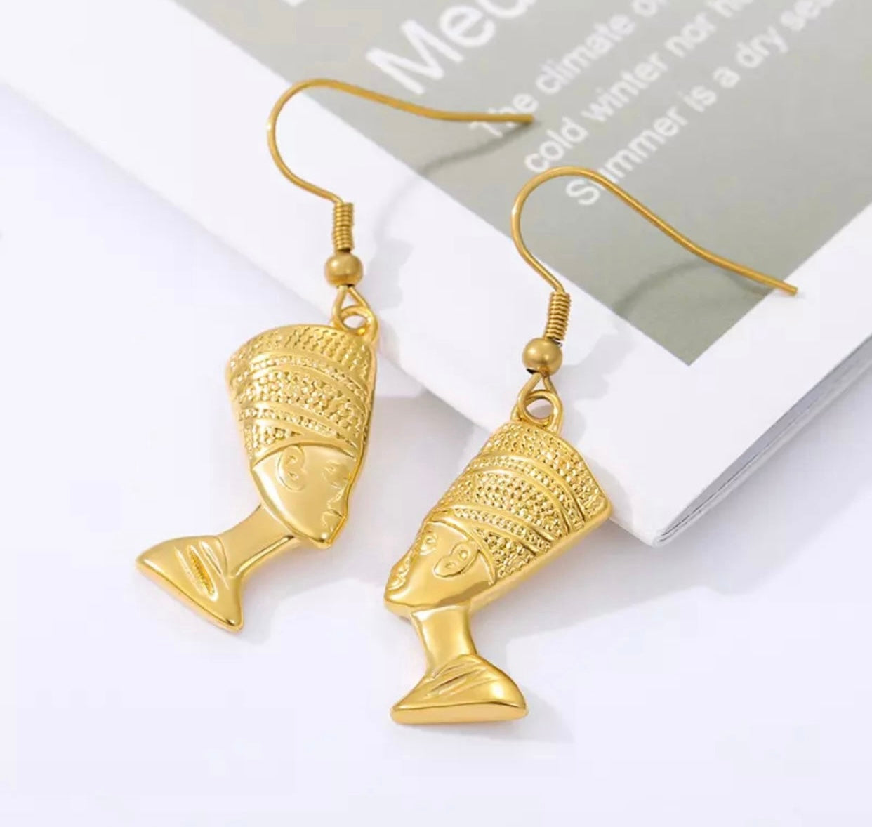 Queen Nefertiti Bangle & Earrings Bracelet Stainless Steel Set
