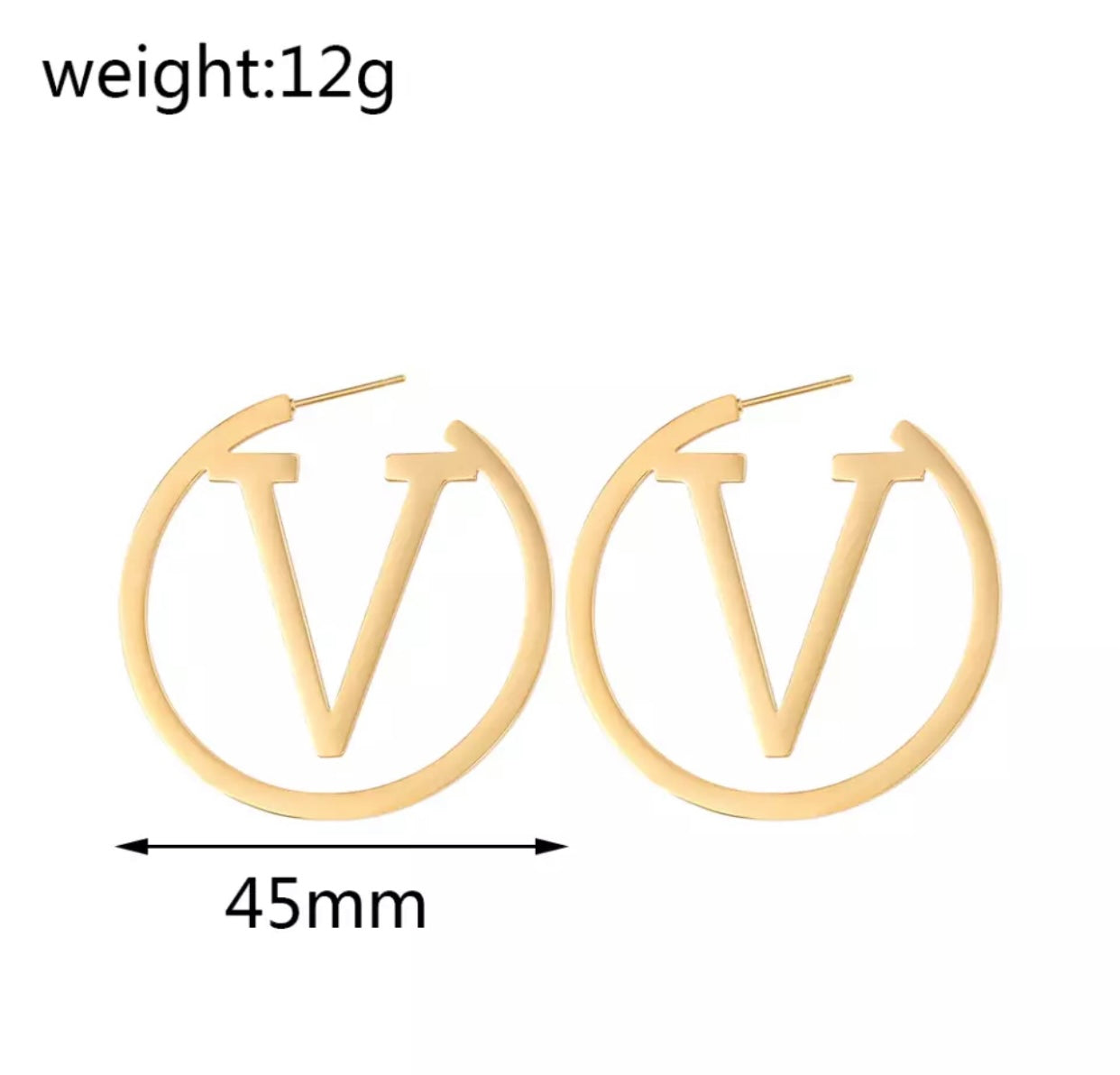 Gold V Hoop Earrings