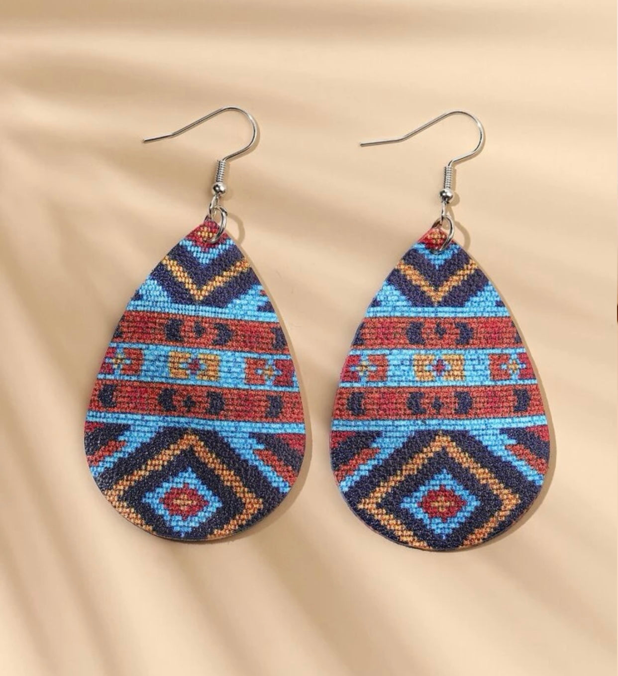 Aztec Pattern Water Drop earrings