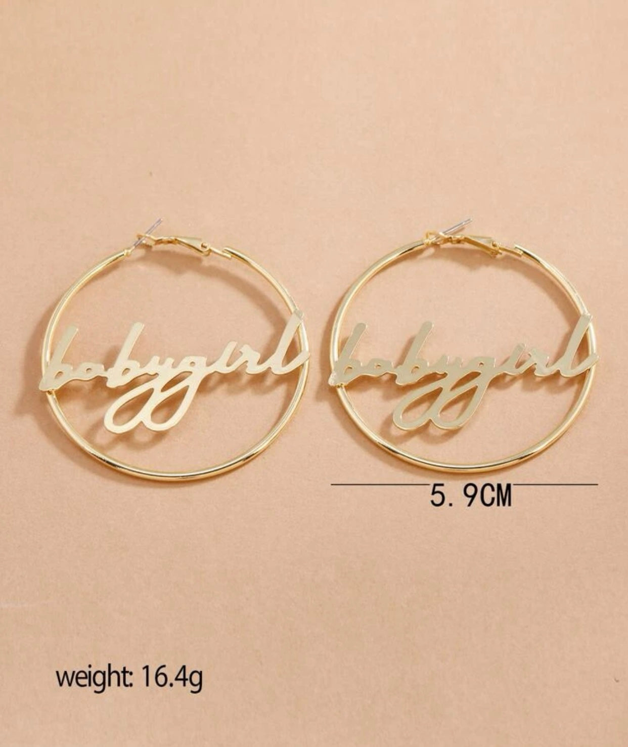 Gold Babygirl Hoop Earrings
