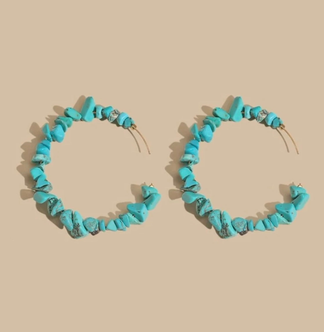 Lolita Turquoise Hoop Earrings & Necklace Set