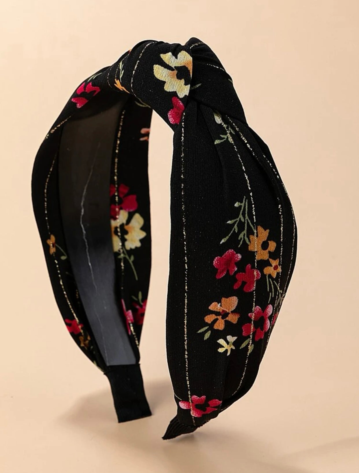 Floral Black Headband