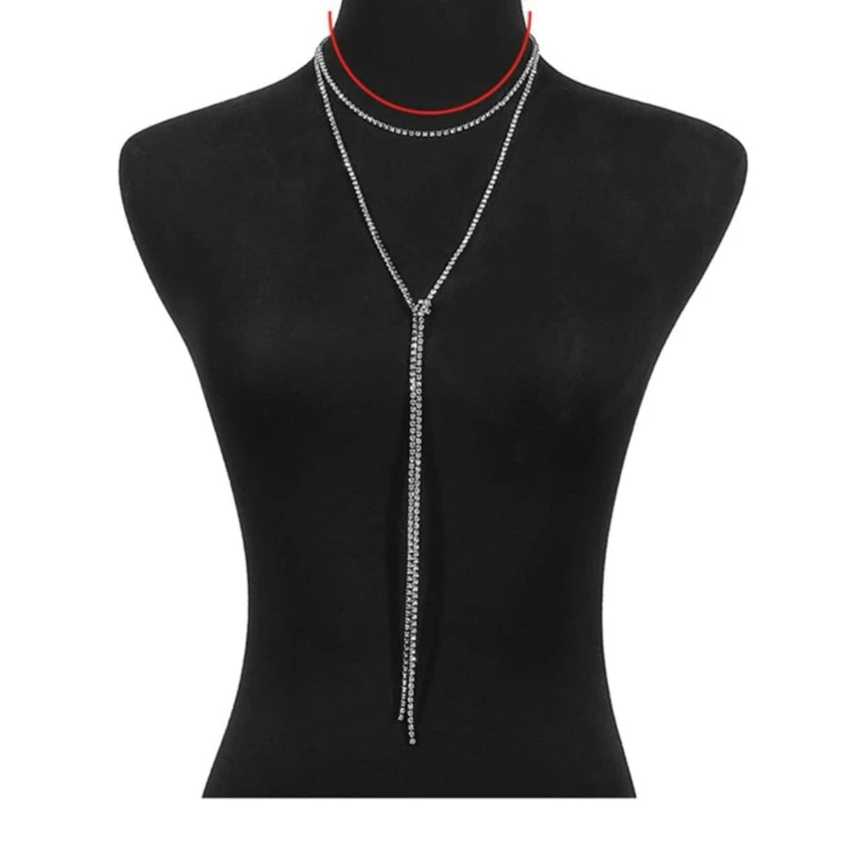 Dainty Dripdraw Rhinestone Necklace