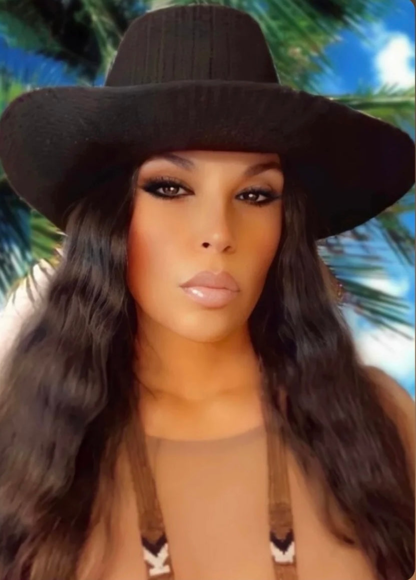 Knitted Mesh Cowboy Sun Hat with Navajo Detailing