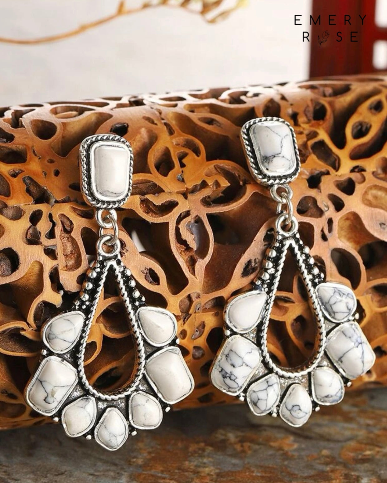 White Turquoise Waterdrop Earrings