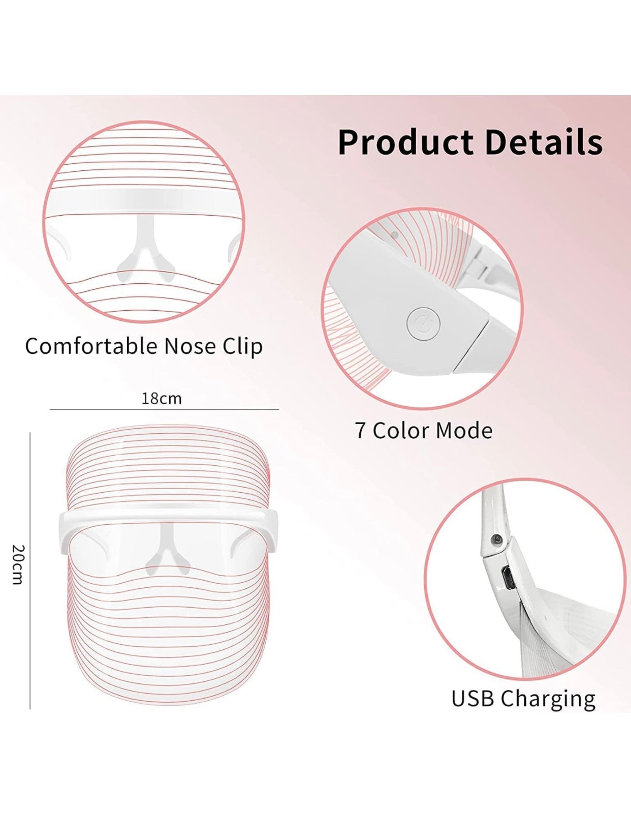 Derma Shield 7-Color LED Light Treatment Mask