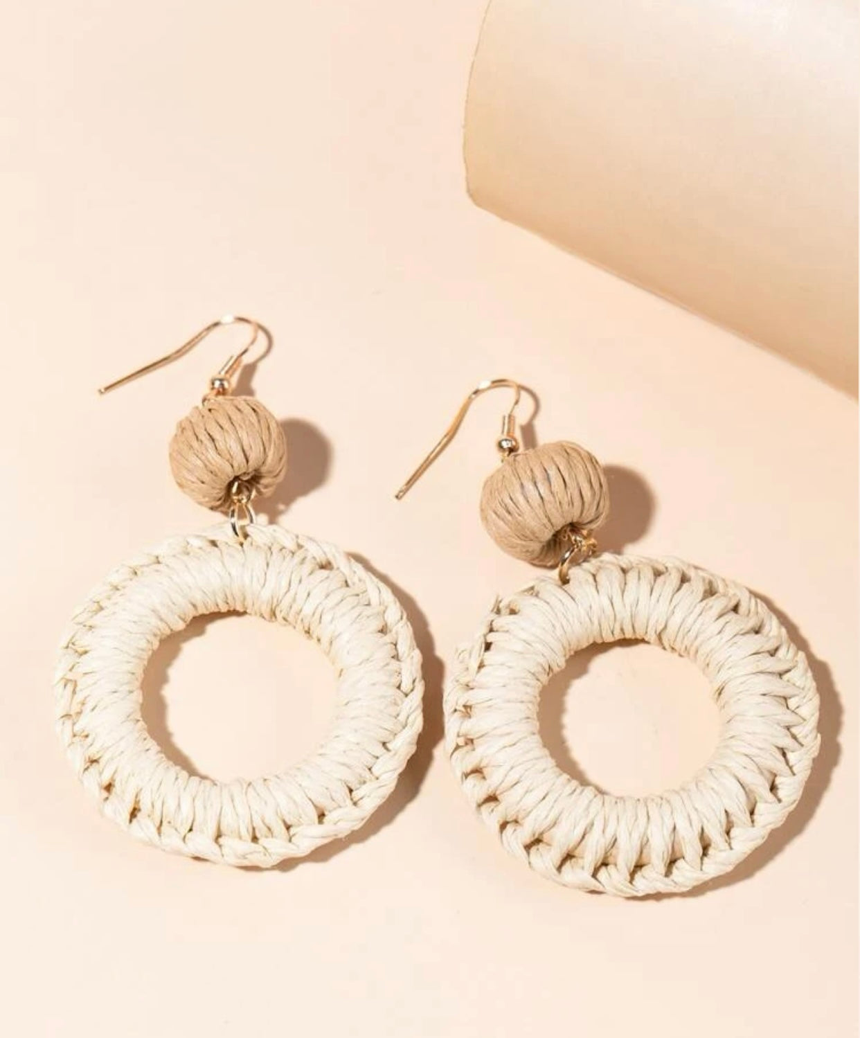 Rattan Round Drop Earrings