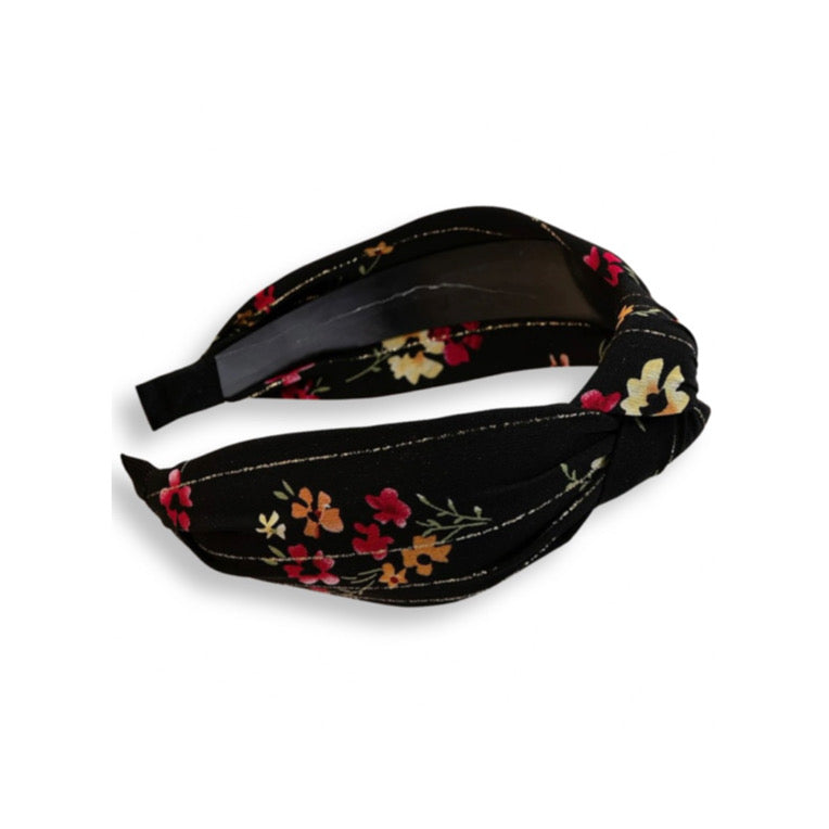 Floral Black Headband