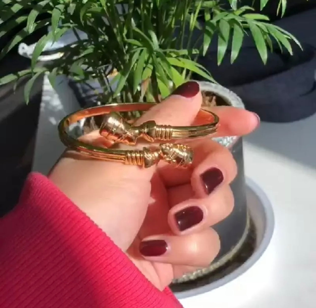 Queen Nefertiti Bangle & Earrings Bracelet Stainless Steel Set