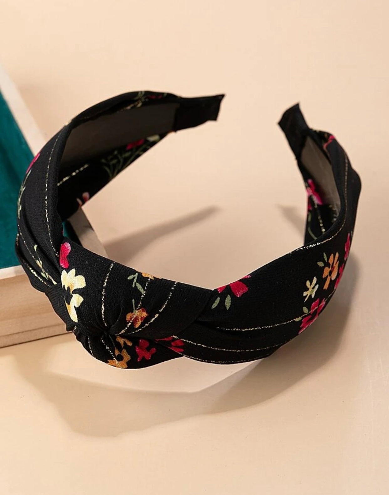 Floral Black Headband