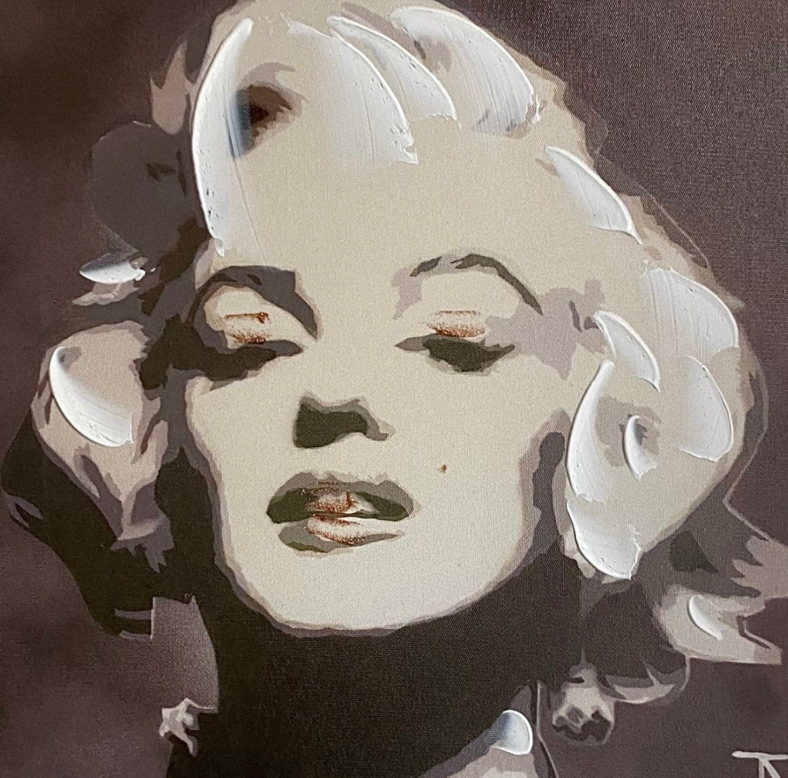 Marilyn Monroe on Canvas Raised Print