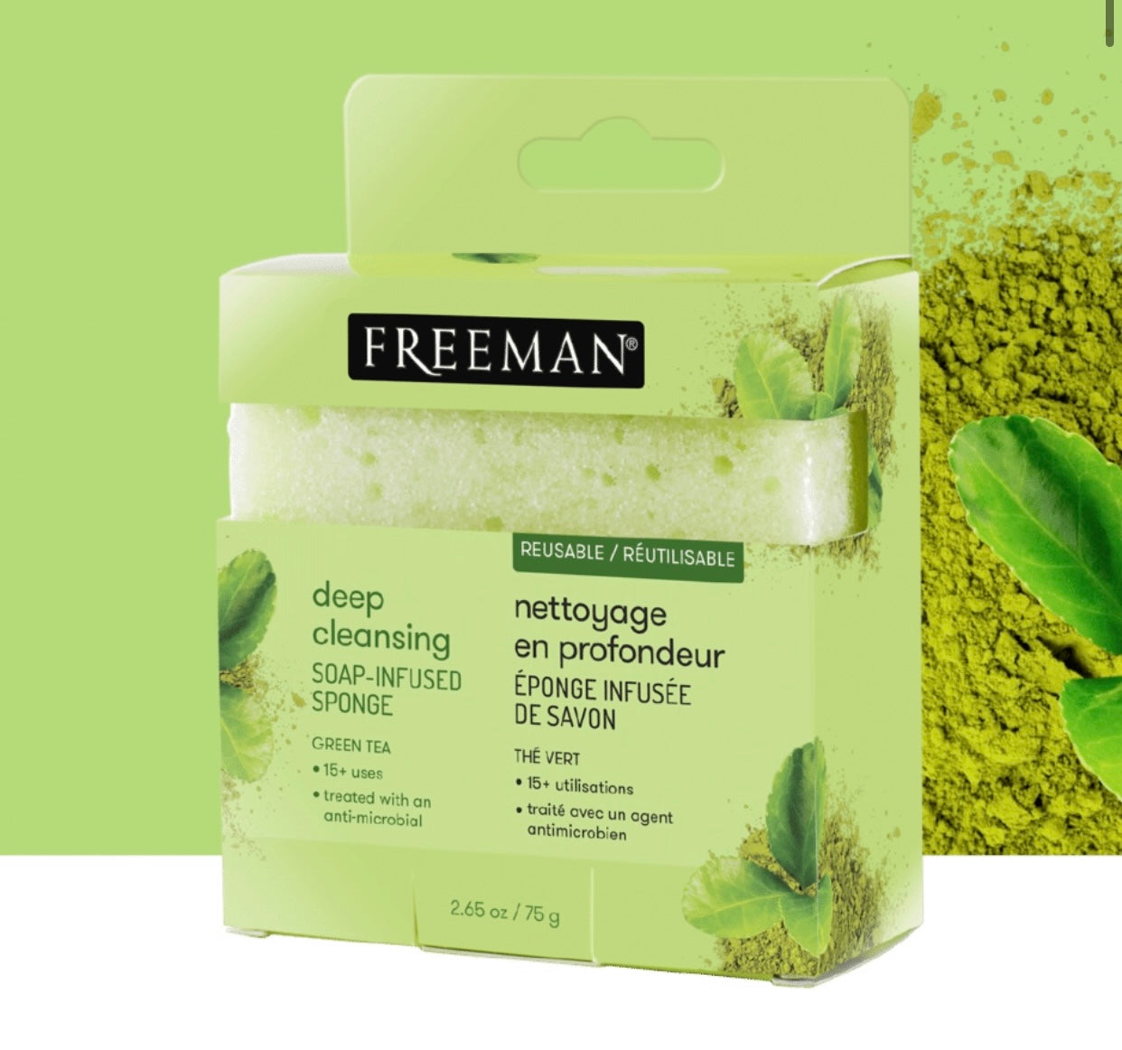 Deep Cleansing Soap-Infused Sponge, Green Tea, 1 Sponge,