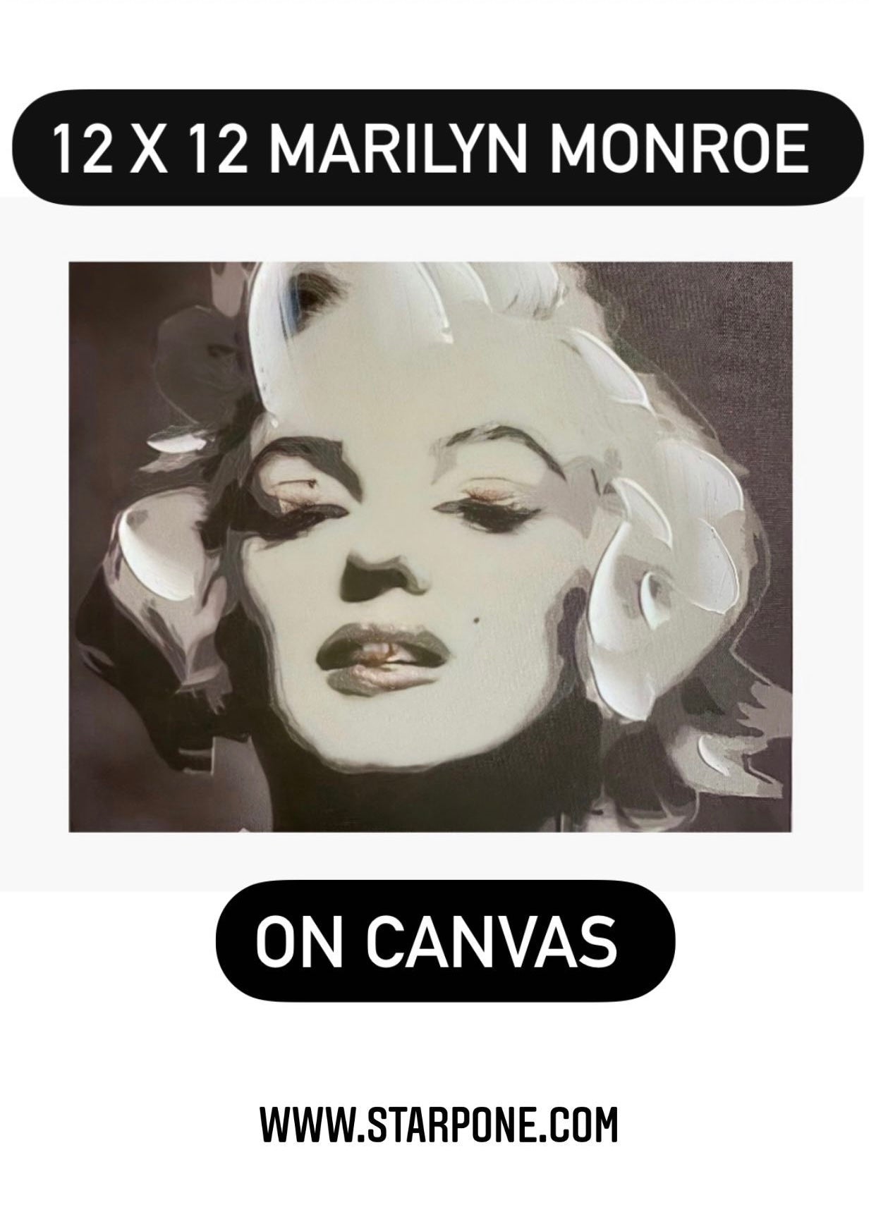 Marilyn Monroe on Canvas Raised Print
