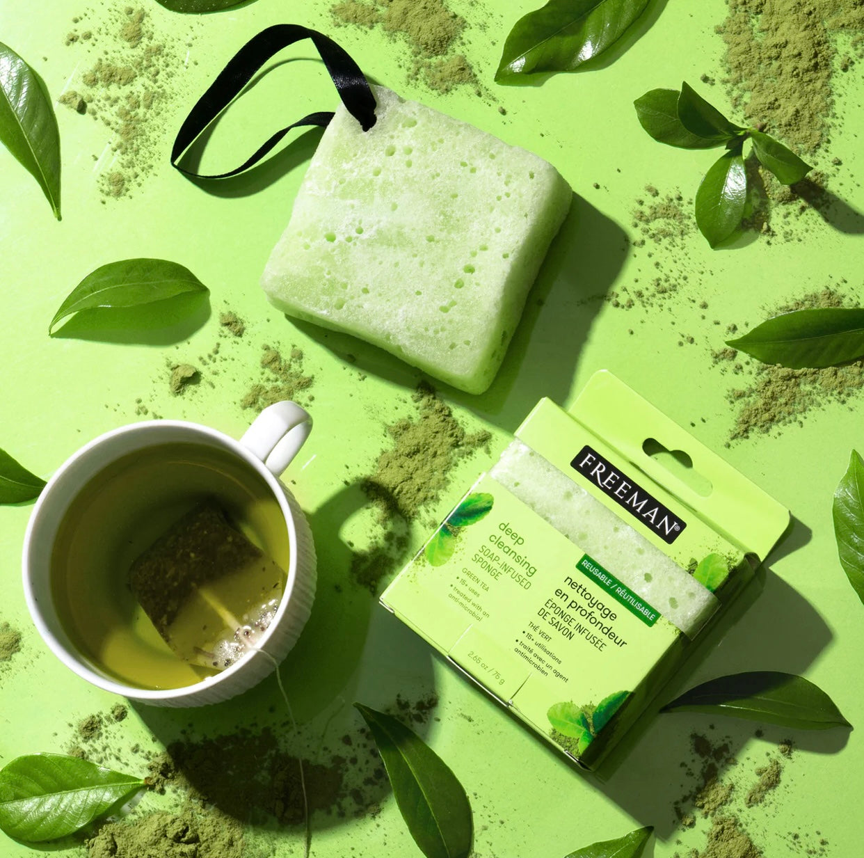 Deep Cleansing Soap-Infused Sponge, Green Tea, 1 Sponge,