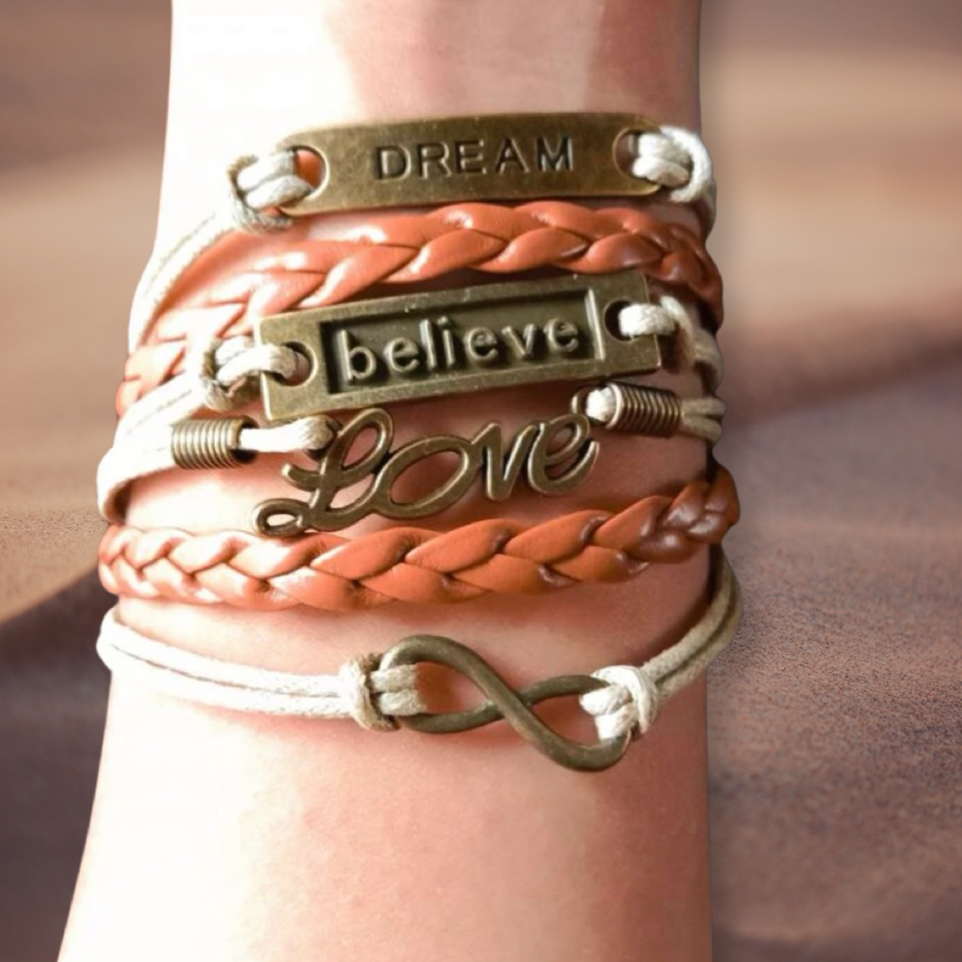 Bronze Tree of Life Leather Cord Bracelet