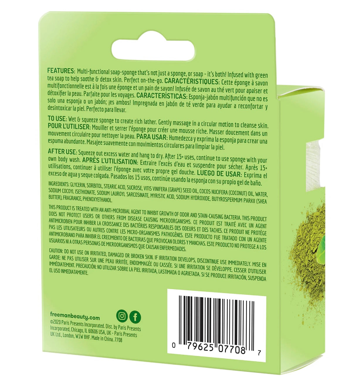 Deep Cleansing Soap-Infused Sponge, Green Tea, 1 Sponge,