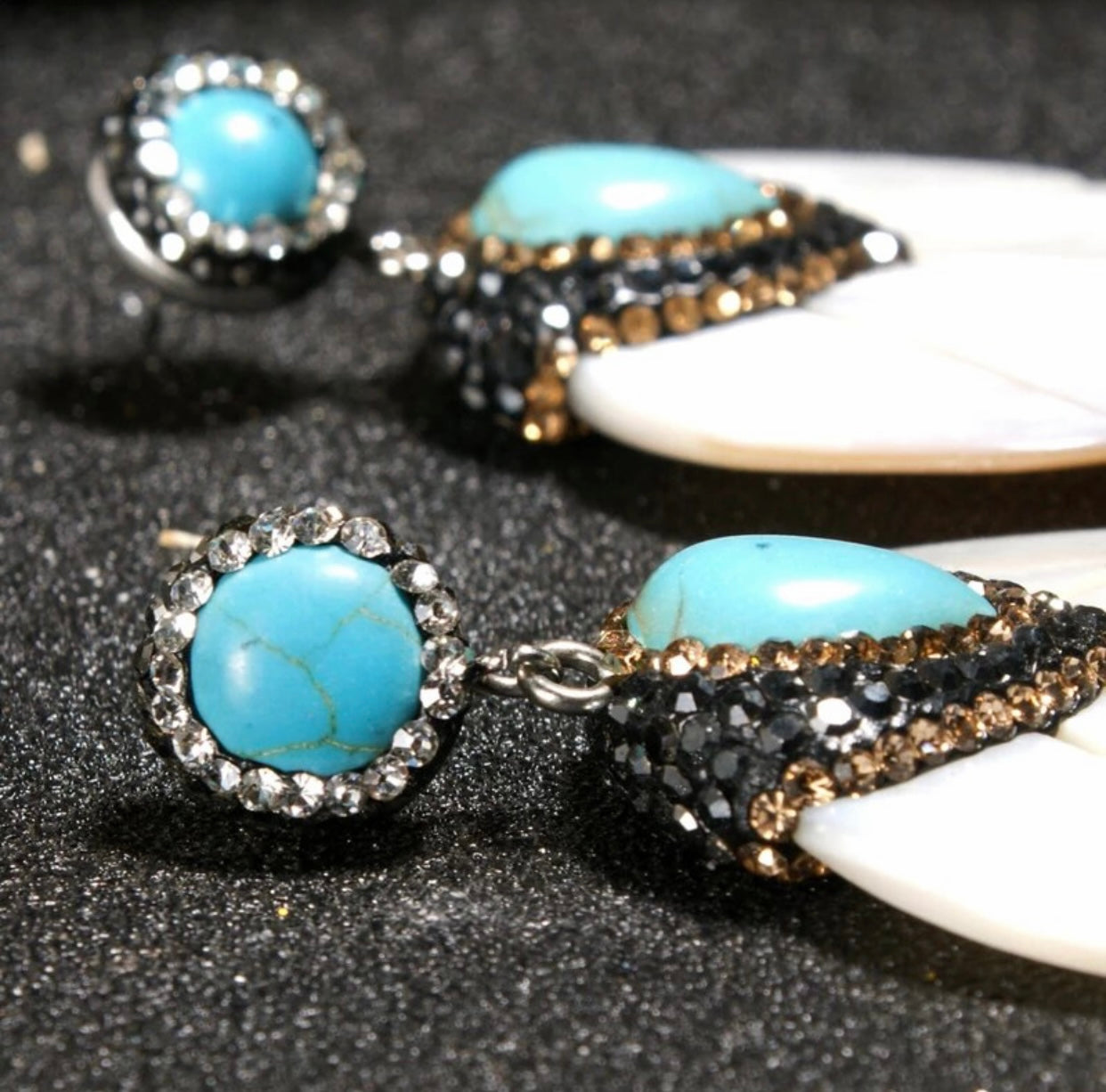 Moon Gurl Natural Shell Leaf Earrings