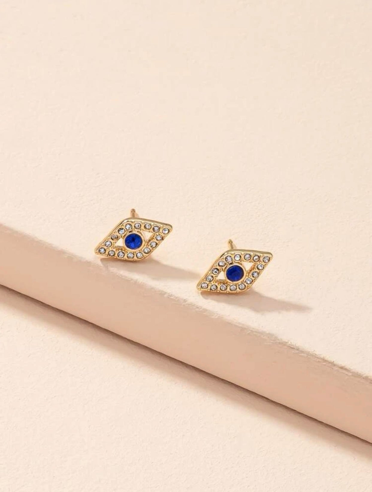 Nazar Rhinestone Stud Earrings