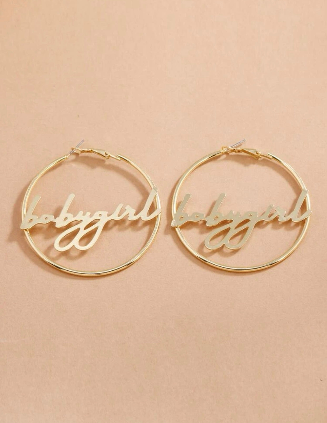 Gold Babygirl Hoop Earrings