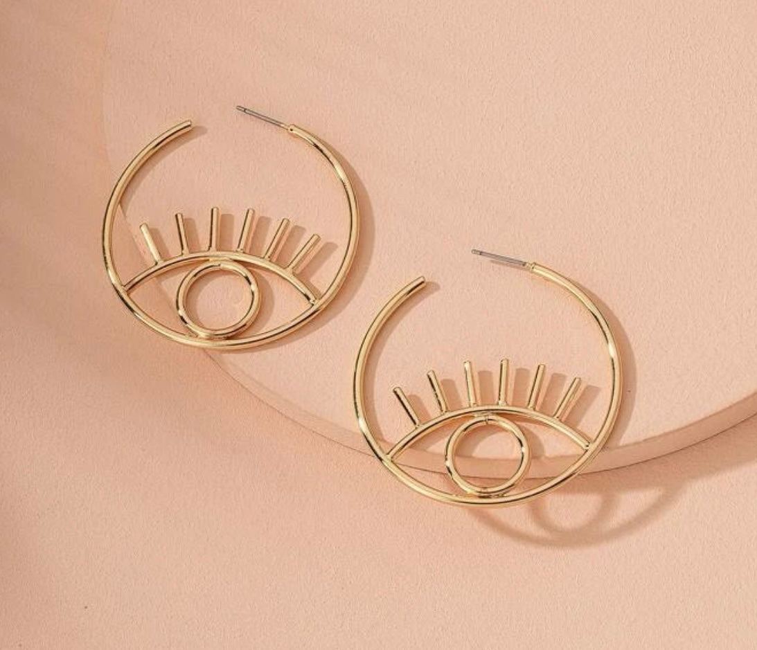 Nazar Hoop Earrings