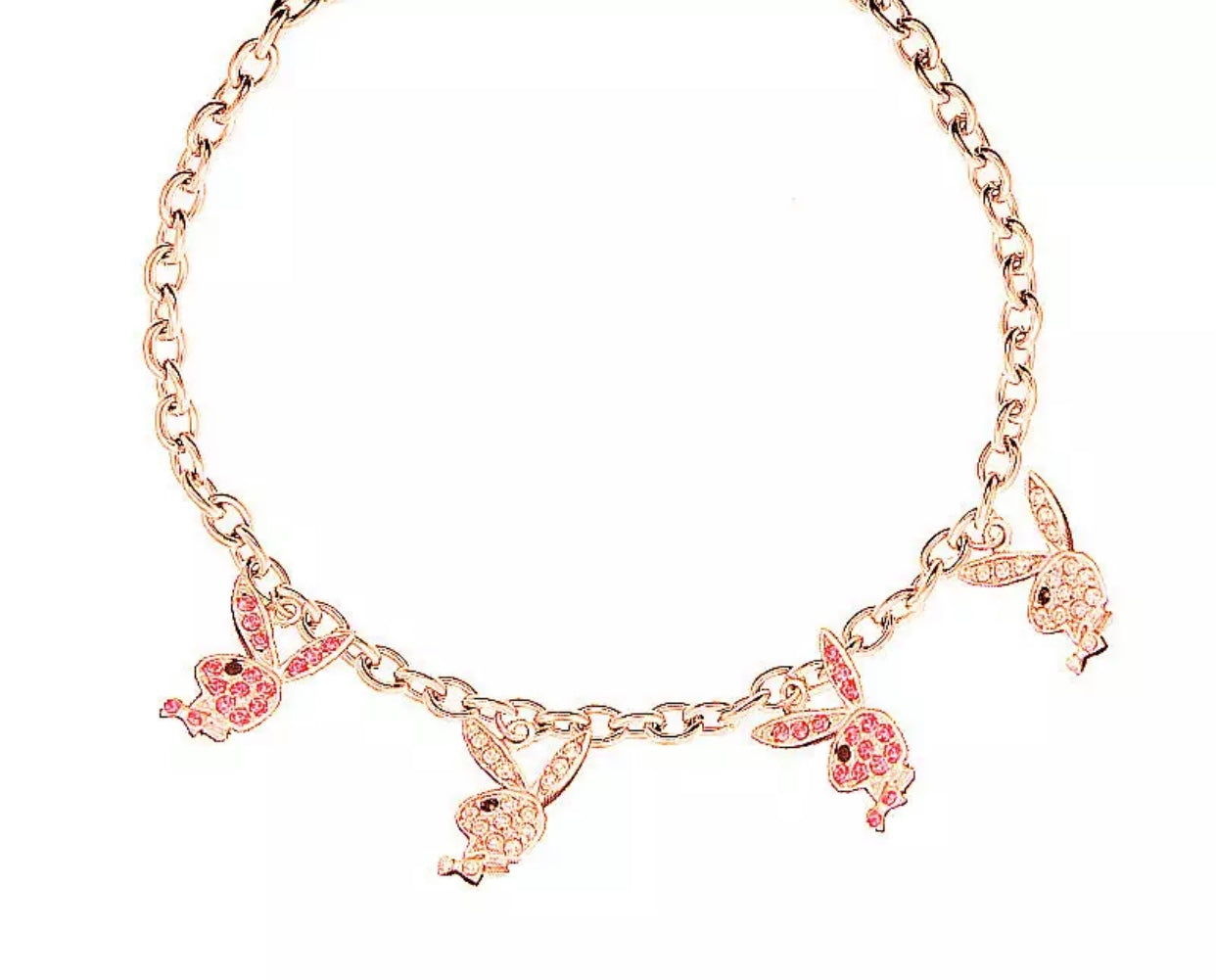 Gold Zircon Playboy Necklace Choker