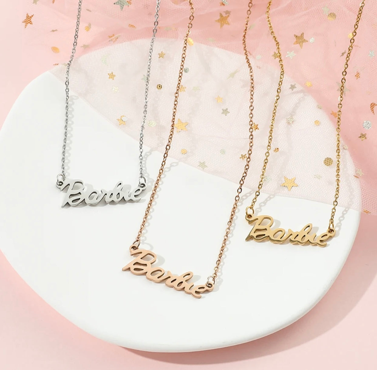 Barbie Logo Necklace Titanium Steel