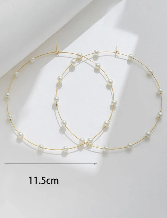 Bianca Pearl Hoop Earrings