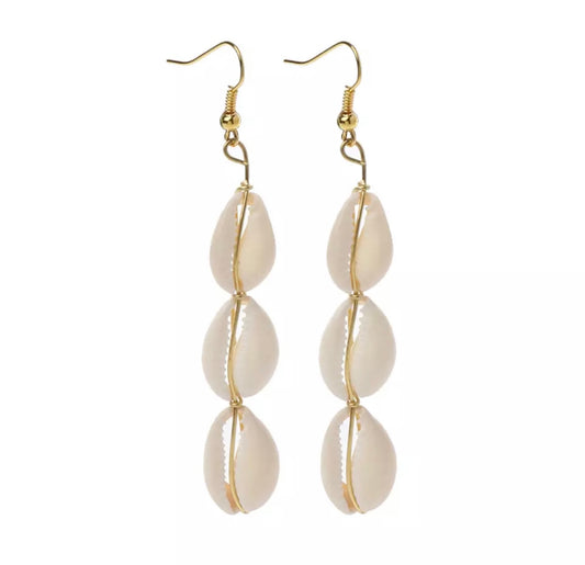 Natural Conch Shell Pendant Drop Earrings