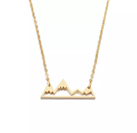 Minimalist Mountain Necklace Stainless Steel