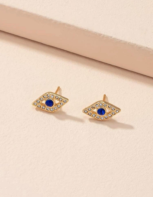 Nazar Rhinestone Stud Earrings