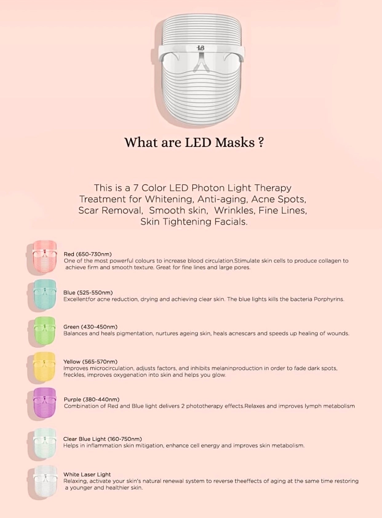 Derma Shield 7-Color LED Light Treatment Mask