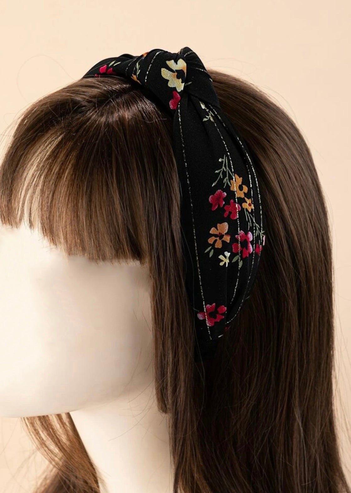 Floral Black Headband