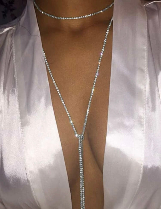 Dainty Dripdraw Rhinestone Necklace