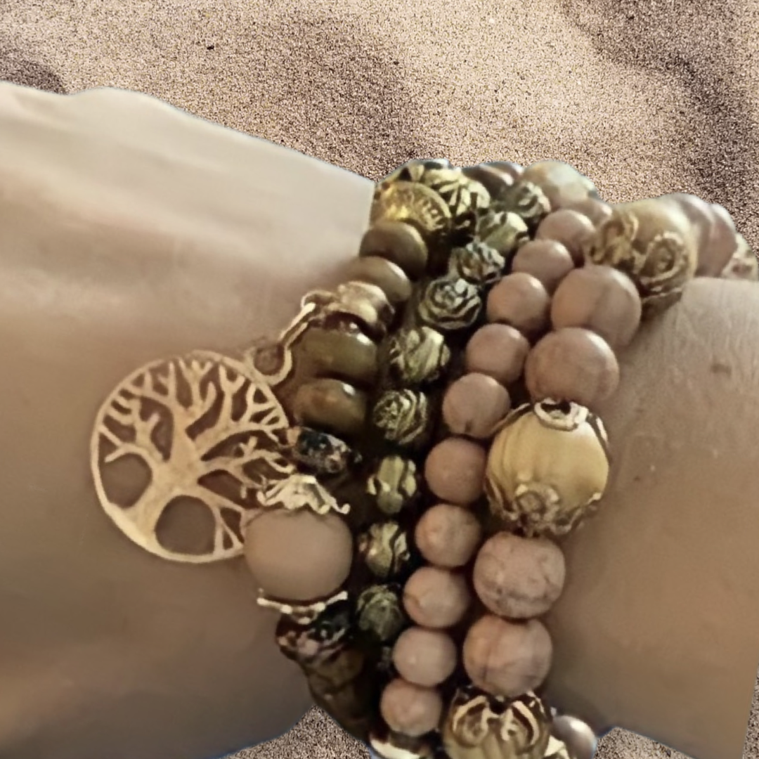 Natural Stone Nude Bracelet Set