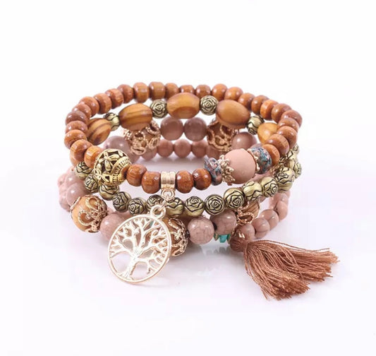 Natural Stone Nude Bracelet Set