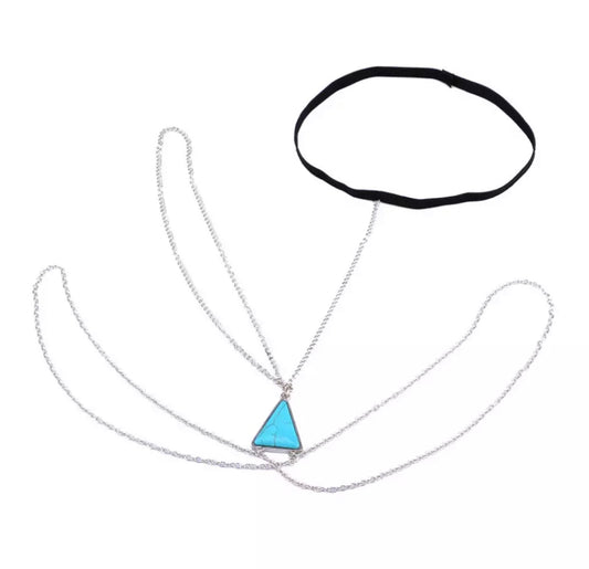 Silver Turquoise Boho Multilayer Body Waist Thigh Chain Garter