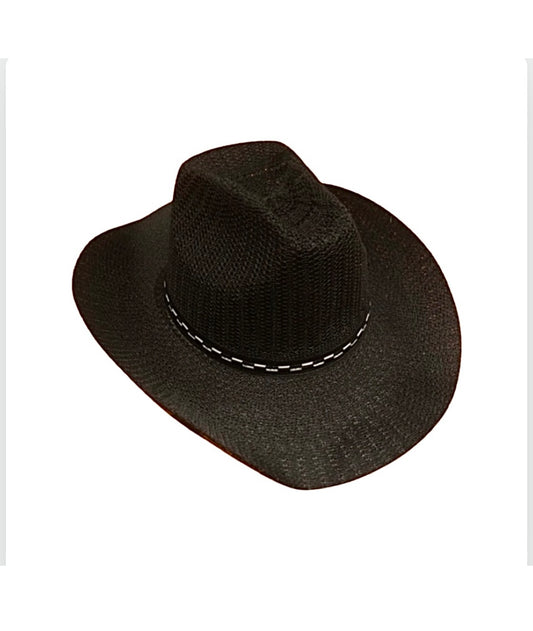 Knitted Mesh Cowboy Sun Hat with Navajo Detailing