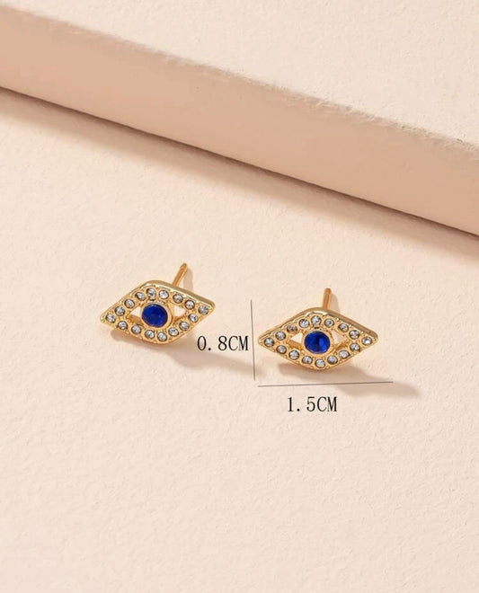 Nazar Rhinestone Stud Earrings