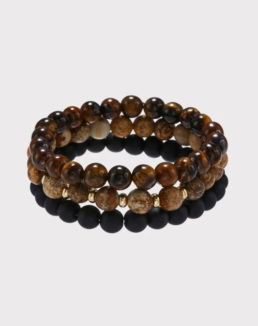 Stone Meditation 3 Piece Bracelets