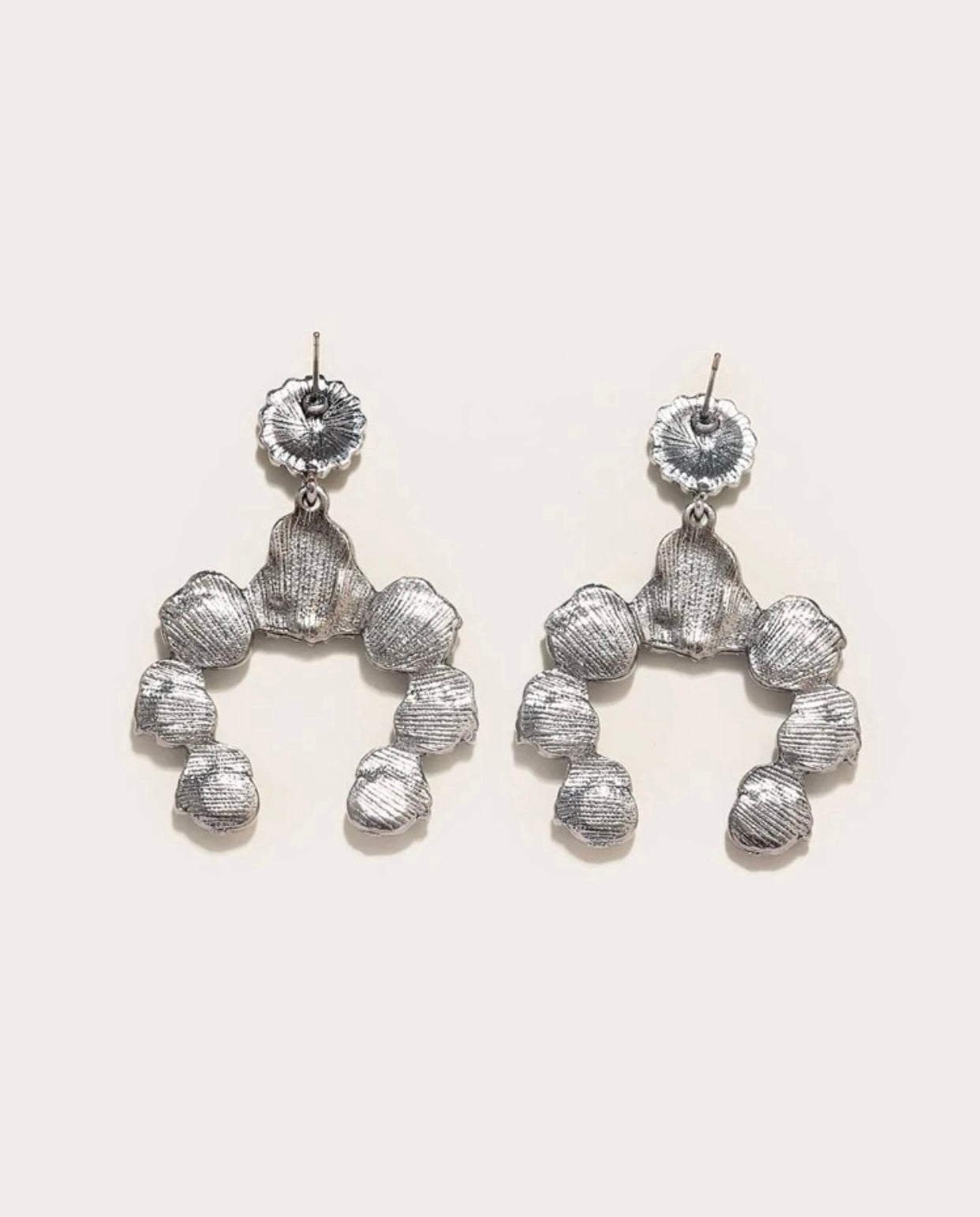 Stone Metal drop earrings