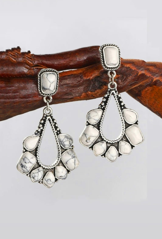 White Turquoise Waterdrop Earrings