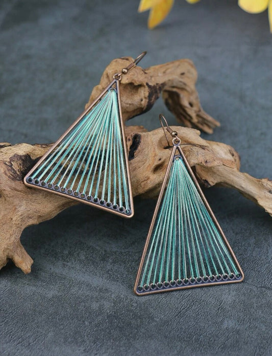 Bronze Triangle Drop Earrings