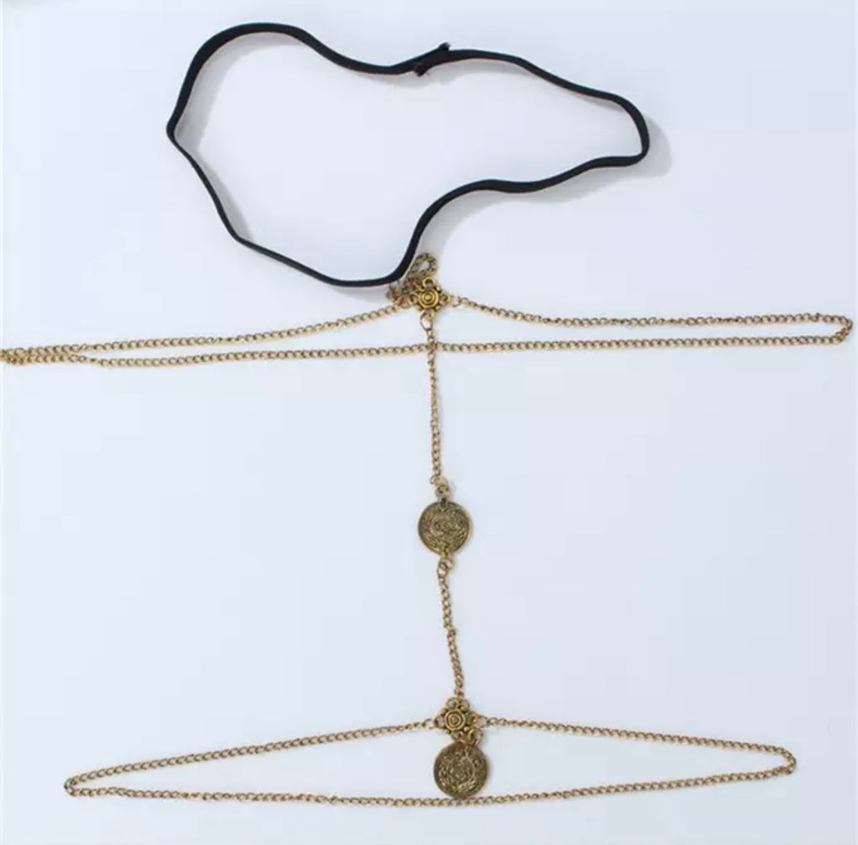 Vintage Gold Thigh Chain with Coins