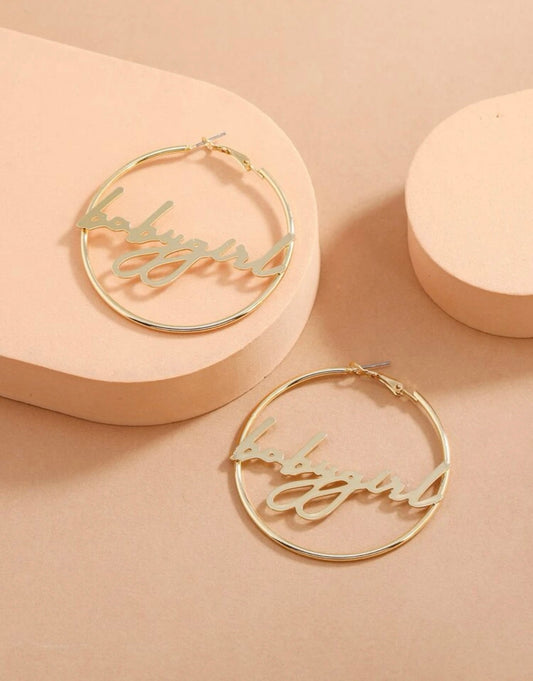 Gold Babygirl Hoop Earrings