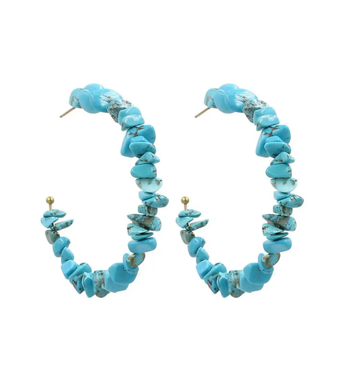 Lolita Turquoise Hoop Earrings & Necklace Set